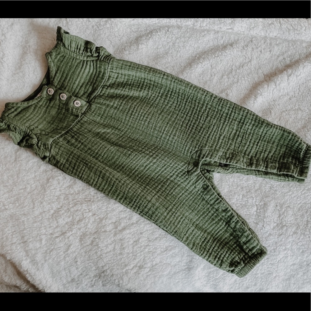 Green Romper  & Matching Headband Included